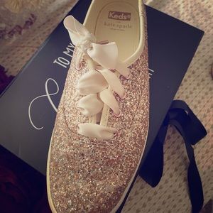 Kate Spade Glitter Keds Rose Gold Multi 